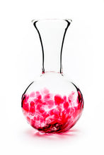 Load image into Gallery viewer, Hand blown glass vase. Cranberry glass on the bottom.