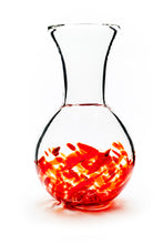 Load image into Gallery viewer, Hand blown glass vase. Ruby red glass on the bottom.