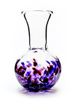 Load image into Gallery viewer, Hand blown glass vase. Cranberry and purple glass on the bottom. Colour combination is called &quot;Amethyst.&quot;