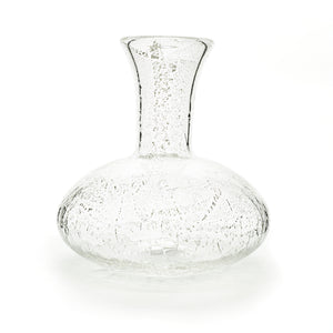Hand blown glass wine decanter with real silver leaf.