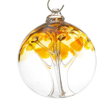 Load image into Gallery viewer, Hand blown glass tree of life ball. Iris gold glass.